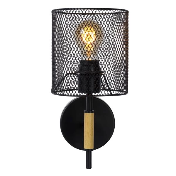 Lucide BASKETT - Lámpara de pared - 1xE27 - Negro - detalle 2